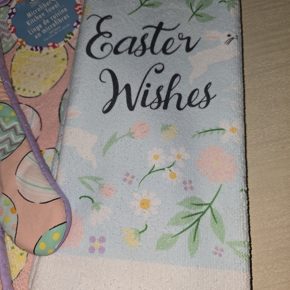 NWT Easter Wishes Home Kitchen Set - 3 Soft Microfiber Towels, Mug, & Potholder - Picture 5 of 8